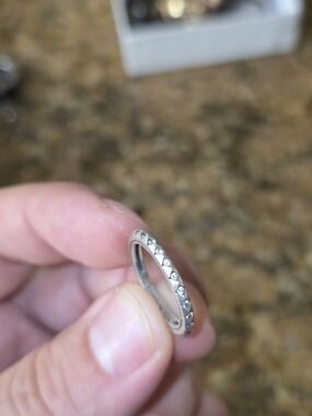 Sterling Silver Crystal Eternity Stackable Ring - Silver